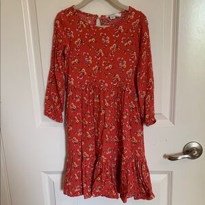 Floral Orange Red Kids Dress from Bailey’s Blossoms